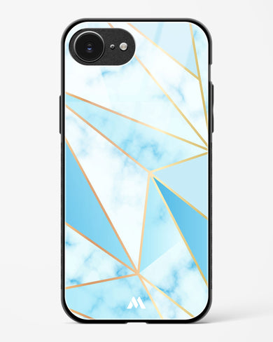 Marble Triangles Gold and Blue Glass Case Phone Cover (Apple)