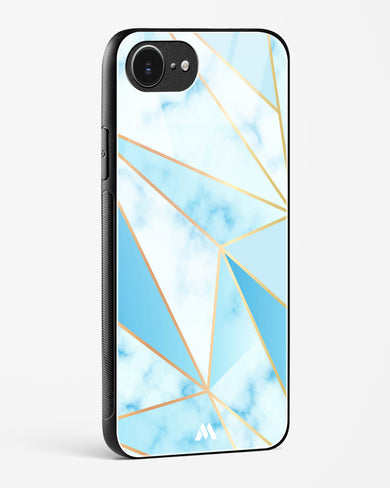 Marble Triangles Gold and Blue Glass Case Phone Cover (Apple)