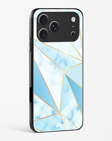 Marble Triangles Gold and Blue Glass Case Phone Cover (Apple)