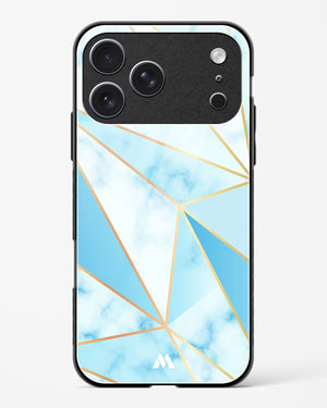 Marble Triangles Gold and Blue Glass Case Phone Cover (Apple)