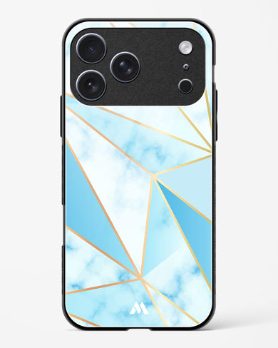 Marble Triangles Gold and Blue Glass Case Phone Cover (Apple)