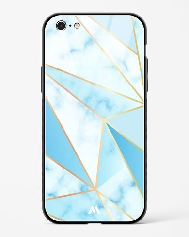 Marble Triangles Gold and Blue Glass Case Phone Cover (Apple)