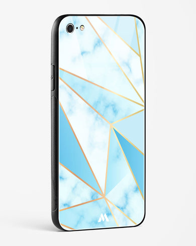 Marble Triangles Gold and Blue Glass Case Phone Cover (Apple)