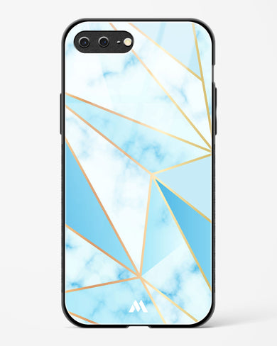 Marble Triangles Gold and Blue Glass Case Phone Cover (Apple)