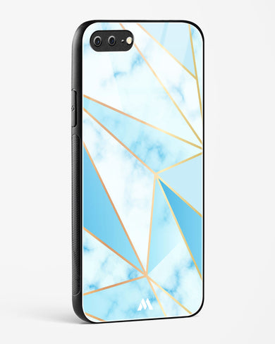 Marble Triangles Gold and Blue Glass Case Phone Cover (Apple)