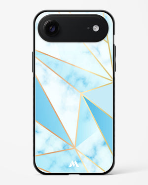 Marble Triangles Gold and Blue Glass Case Phone Cover (Apple)