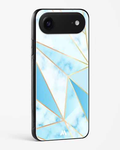 Marble Triangles Gold and Blue Glass Case Phone Cover (Apple)