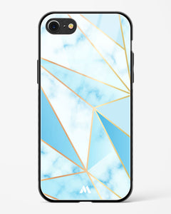 Marble Triangles Gold and Blue Glass Case Phone Cover (Apple)