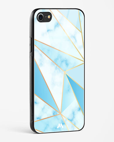 Marble Triangles Gold and Blue Glass Case Phone Cover (Apple)