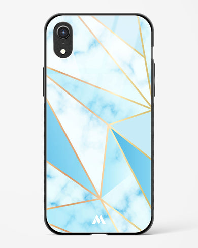 Marble Triangles Gold and Blue Glass Case Phone Cover (Apple)