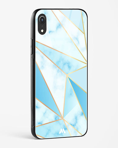 Marble Triangles Gold and Blue Glass Case Phone Cover (Apple)