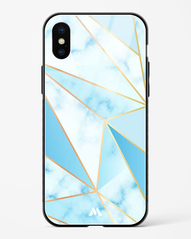 Marble Triangles Gold and Blue Glass Case Phone Cover (Apple)