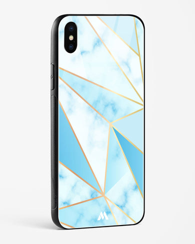 Marble Triangles Gold and Blue Glass Case Phone Cover (Apple)