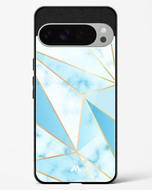 Marble Triangles Gold and Blue Glass Case Phone Cover (Google)