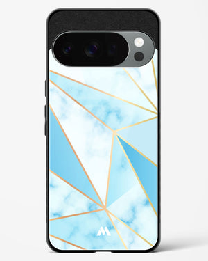 Marble Triangles Gold and Blue Glass Case Phone Cover (Google)