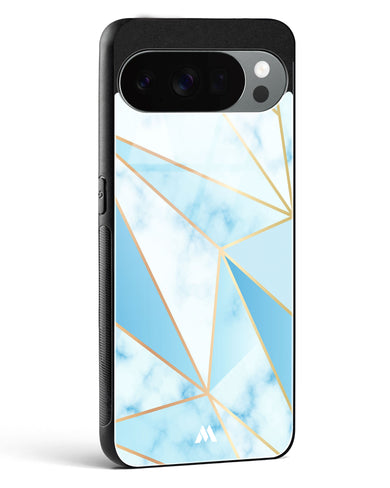 Marble Triangles Gold and Blue Glass Case Phone Cover (Google)