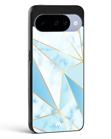 Marble Triangles Gold and Blue Glass Case Phone Cover (Google)