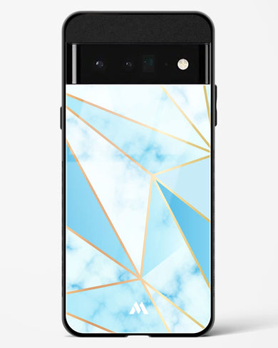 Marble Triangles Gold and Blue Glass Case Phone Cover (Google)