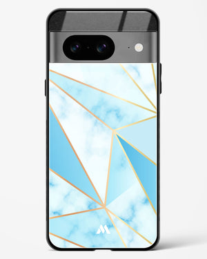 Marble Triangles Gold and Blue Glass Case Phone Cover (Google)