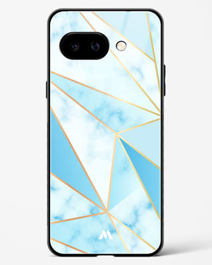 Marble Triangles Gold and Blue Glass Case Phone Cover (Google)