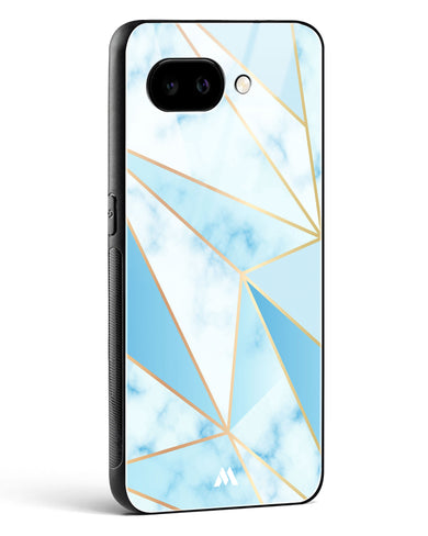 Marble Triangles Gold and Blue Glass Case Phone Cover (Google)