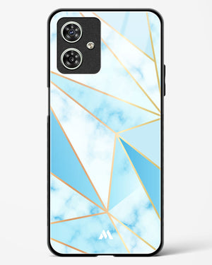 Marble Triangles Gold and Blue Glass Case Phone Cover (Motorola)