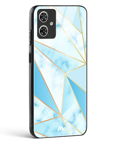 Marble Triangles Gold and Blue Glass Case Phone Cover (Motorola)