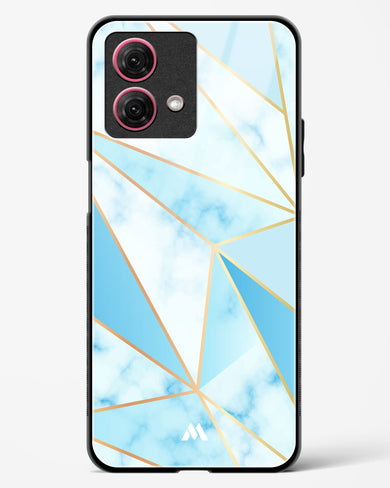 Marble Triangles Gold and Blue Glass Case Phone Cover (Motorola)