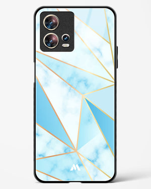 Marble Triangles Gold and Blue Glass Case Phone Cover (Motorola)