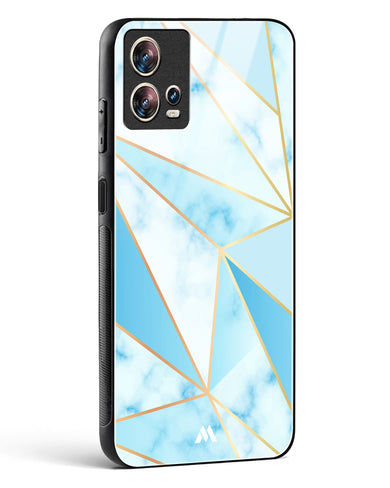 Marble Triangles Gold and Blue Glass Case Phone Cover (Motorola)