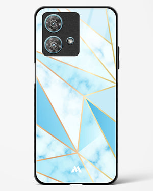 Marble Triangles Gold and Blue Glass Case Phone Cover (Motorola)