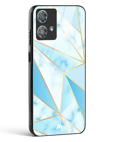 Marble Triangles Gold and Blue Glass Case Phone Cover (Motorola)