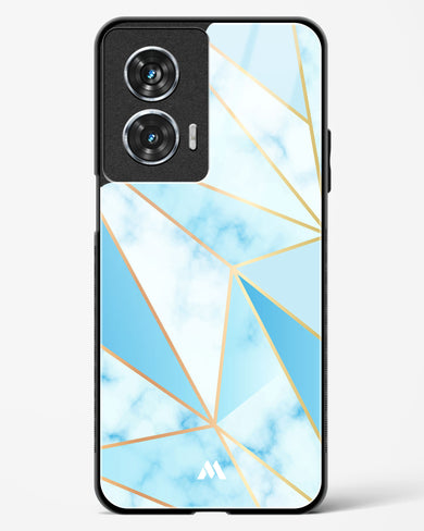 Marble Triangles Gold and Blue Glass Case Phone Cover (Motorola)