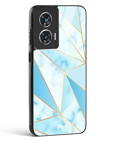 Marble Triangles Gold and Blue Glass Case Phone Cover (Motorola)