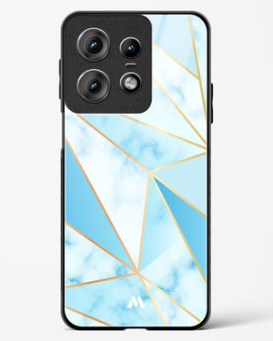 Marble Triangles Gold and Blue Glass Case Phone Cover (Motorola)