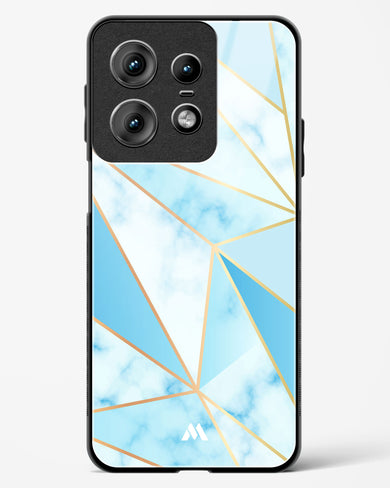 Marble Triangles Gold and Blue Glass Case Phone Cover (Motorola)