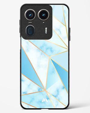 Marble Triangles Gold and Blue Glass Case Phone Cover (Motorola)