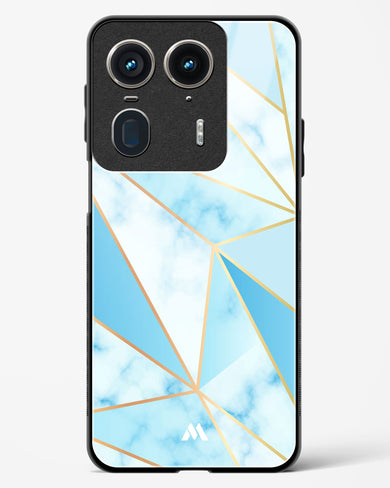 Marble Triangles Gold and Blue Glass Case Phone Cover (Motorola)
