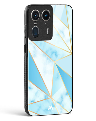 Marble Triangles Gold and Blue Glass Case Phone Cover (Motorola)