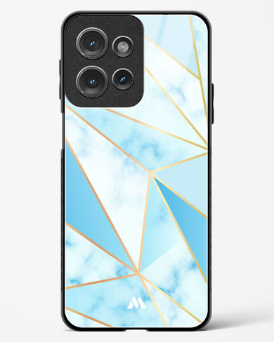 Marble Triangles Gold and Blue Glass Case Phone Cover (Motorola)