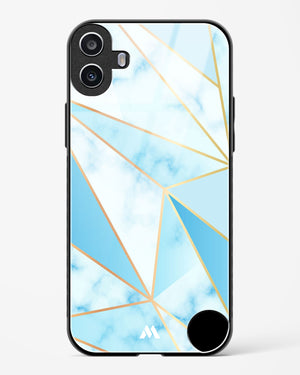 Marble Triangles Gold and Blue Glass Case Phone Cover (Nothing)