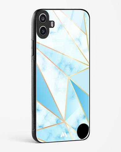 Marble Triangles Gold and Blue Glass Case Phone Cover (Nothing)