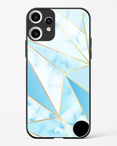 Marble Triangles Gold and Blue Glass Case Phone Cover (Nothing)