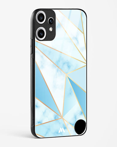 Marble Triangles Gold and Blue Glass Case Phone Cover (Nothing)