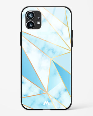 Marble Triangles Gold and Blue Glass Case Phone Cover (Nothing)