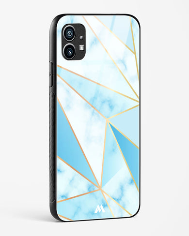 Marble Triangles Gold and Blue Glass Case Phone Cover (Nothing)