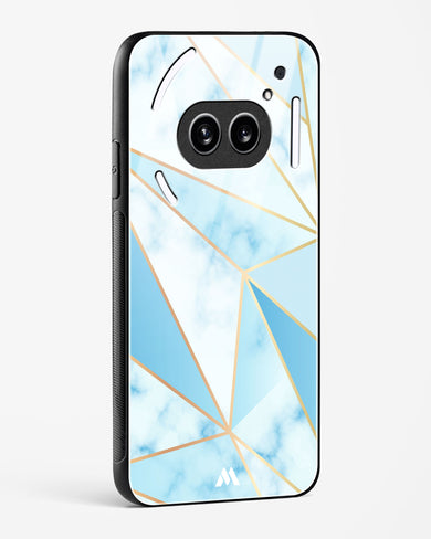 Marble Triangles Gold and Blue Glass Case Phone Cover (Nothing)