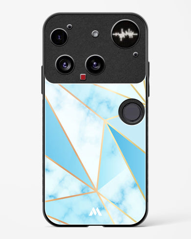 Marble Triangles Gold and Blue Glass Case Phone Cover (Nothing)