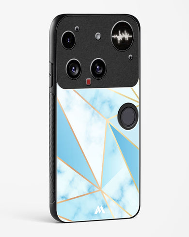 Marble Triangles Gold and Blue Glass Case Phone Cover (Nothing)