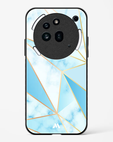 Marble Triangles Gold and Blue Glass Case Phone Cover (Nothing)